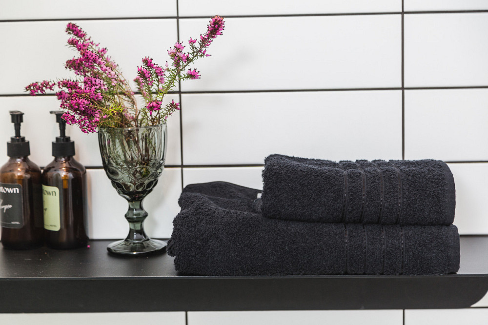Ecotton Рушник Ecotton 50х90 см махровий високої щільності 420 г/м² чорний Black Київ - фото 4