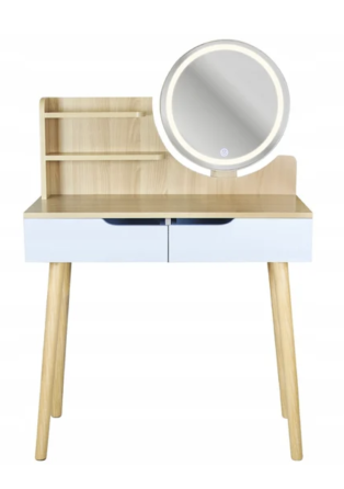 Туалетний столик Jumi Scandi LED підсвітка, з шухлядами, світлий бук Київ