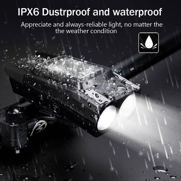Велосипедний ліхтар із захистом від води BK-1920-2T6, Ліхтар для велосипеда з акумулятором NB-34 Івано-Франківськ - фото 1