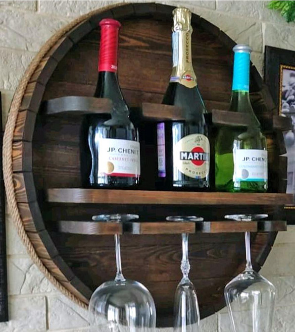 Настінна винна полиця "Нумата" капучино Миколаїв - фото 1