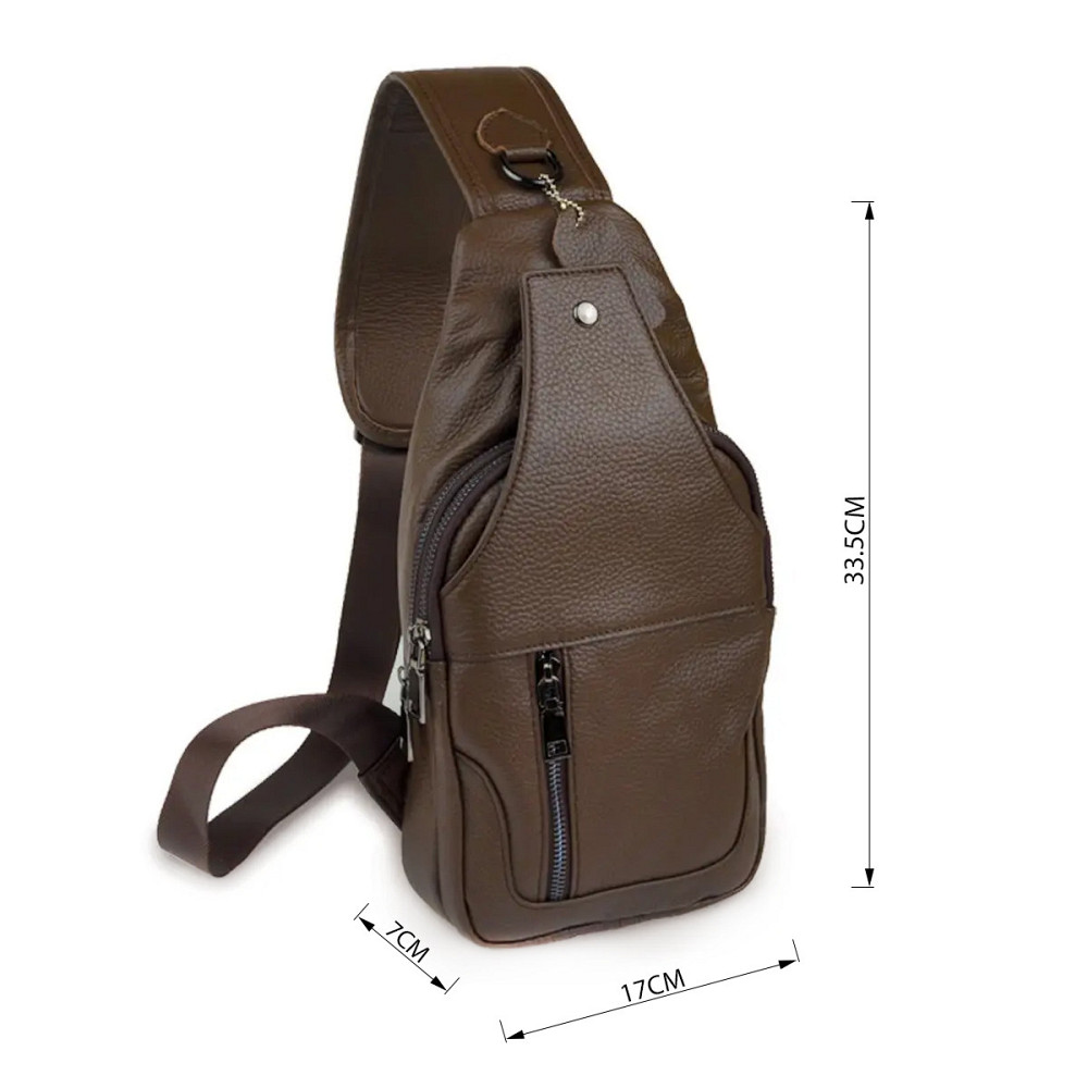 Сумка мужская кожаная через плечо Vintage 14390 Коричневая Киев - изображение 6