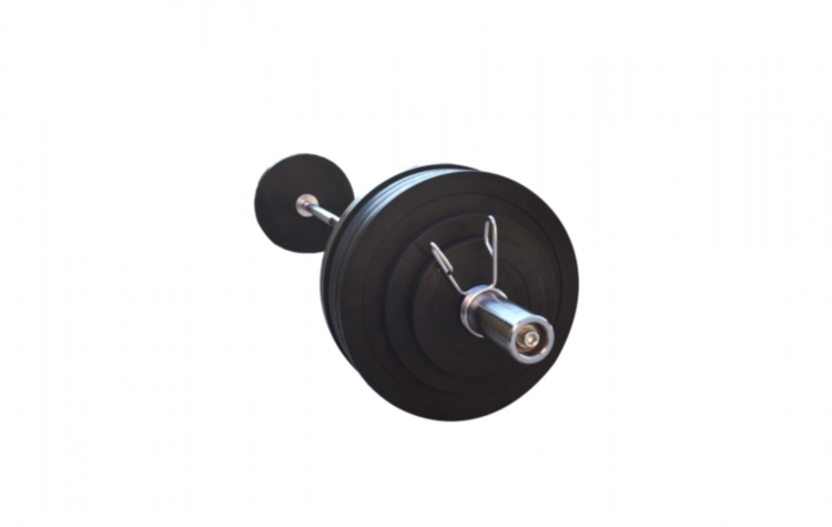 Обгумована штанга на 125 кг з олімпійським грифом Гантелі, гирі, штанги та диски металеві розбірні Київ - фото 9