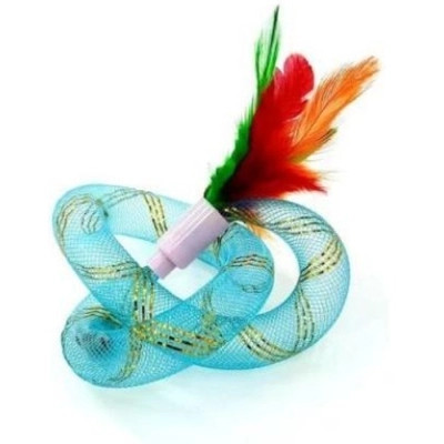 Игрушка для кошек Hippie Pet С перьями синяя 19 см (HIPCT22022M) Винница - изображение 1