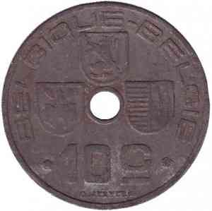 10 сантимів. 1942 рік, Бельгія (Belgique-Belgie). Полтава
