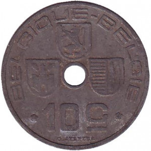 10 сантимів. 1942 рік, Бельгія (Belgique-Belgie). Полтава - фото 1