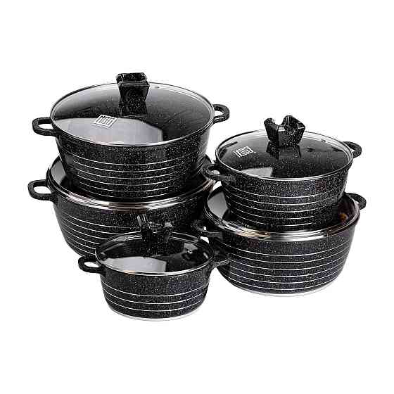 MGC Набір із 5 господарських каструль, 2,5-9 літрів, товсте дно, алюміній MGC HP-4-411B Київ