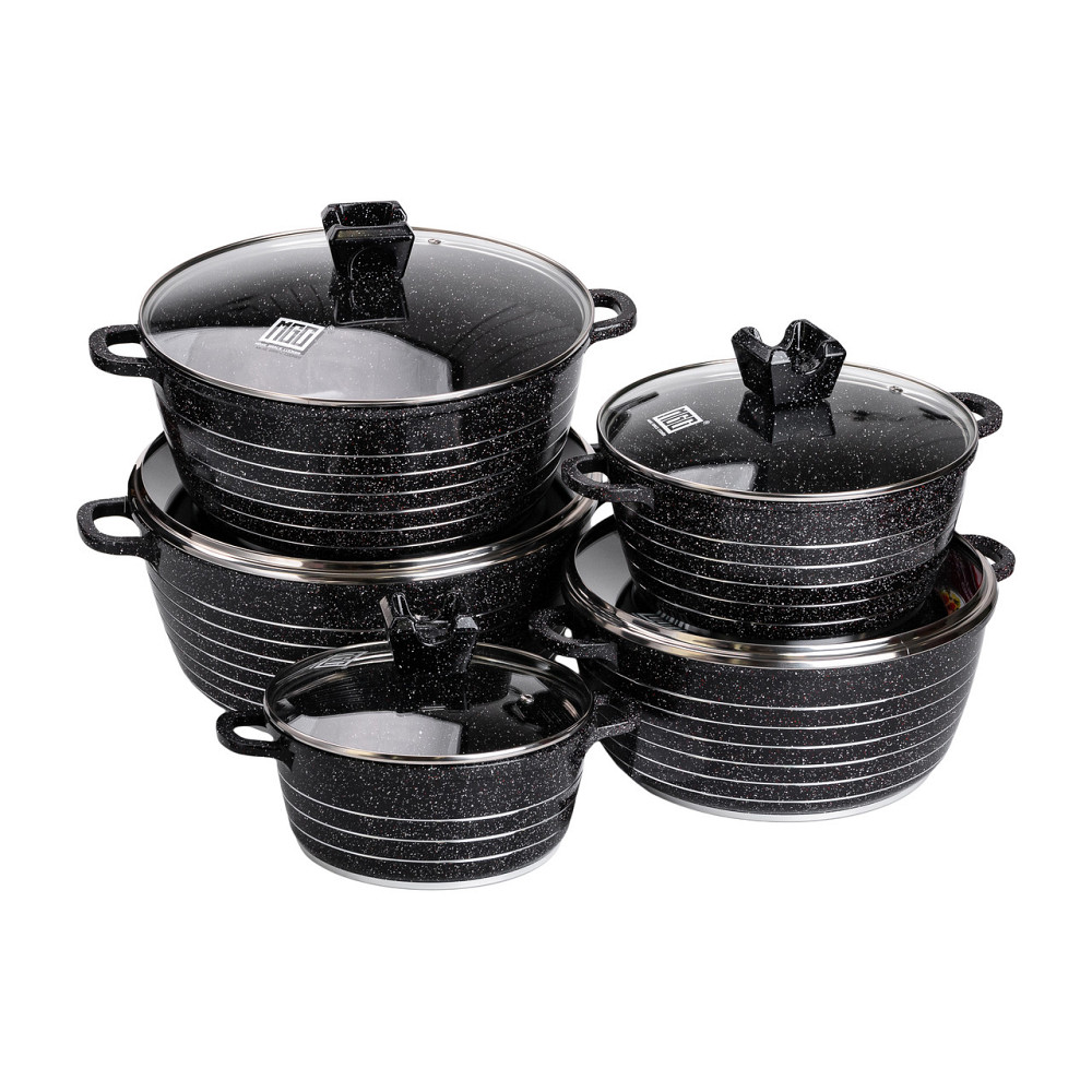 MGC Набір із 5 господарських каструль, 2,5-9 літрів, товсте дно, алюміній MGC HP-4-411B Київ - фото 1