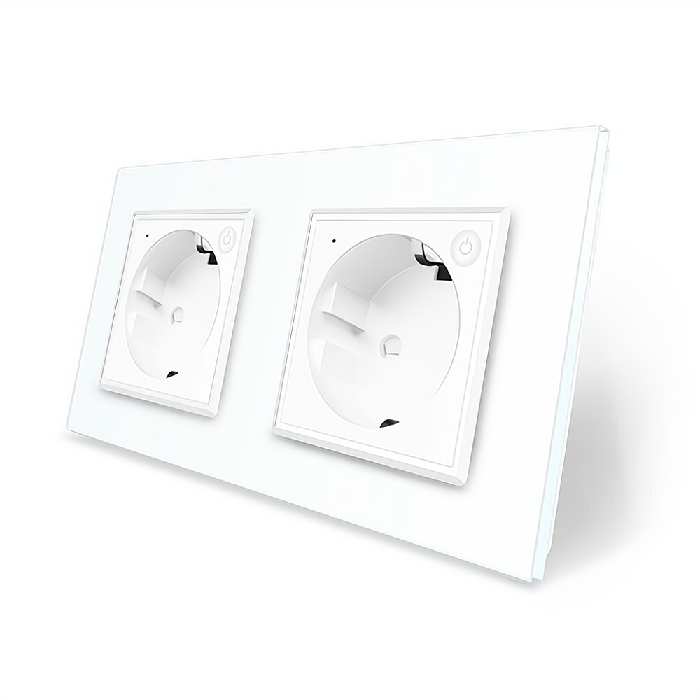 LIVOLO Двомісна розумна розетка ZigBee із заземленням Livolo білий (VL-C7FCTC16AZ-4WP) Коломия - фото 1