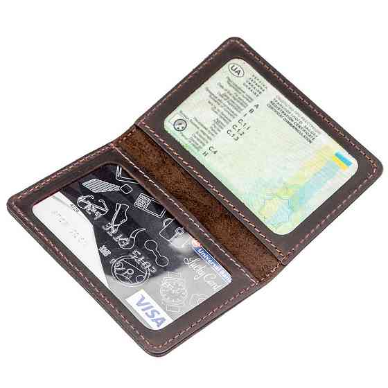 Обложка для удостоверения кожanая Коричневая (SHVIGEL) Киев