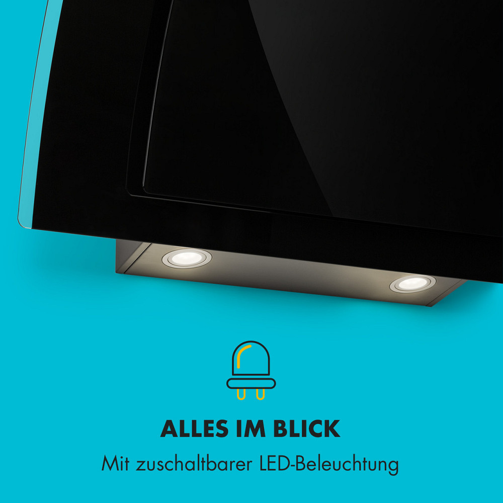 Вытяжка Sabia 90 90см 600м³/ч Светодиоды 3 уровня мощности черный черный (Германия, читать описание) Ровно - изображение 5