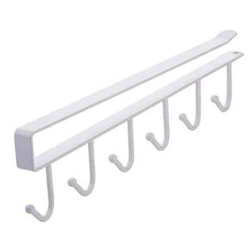 Підвісна вішалка на полицю 6 металевих білих гачків для кухонного посуду чи одягу Київ