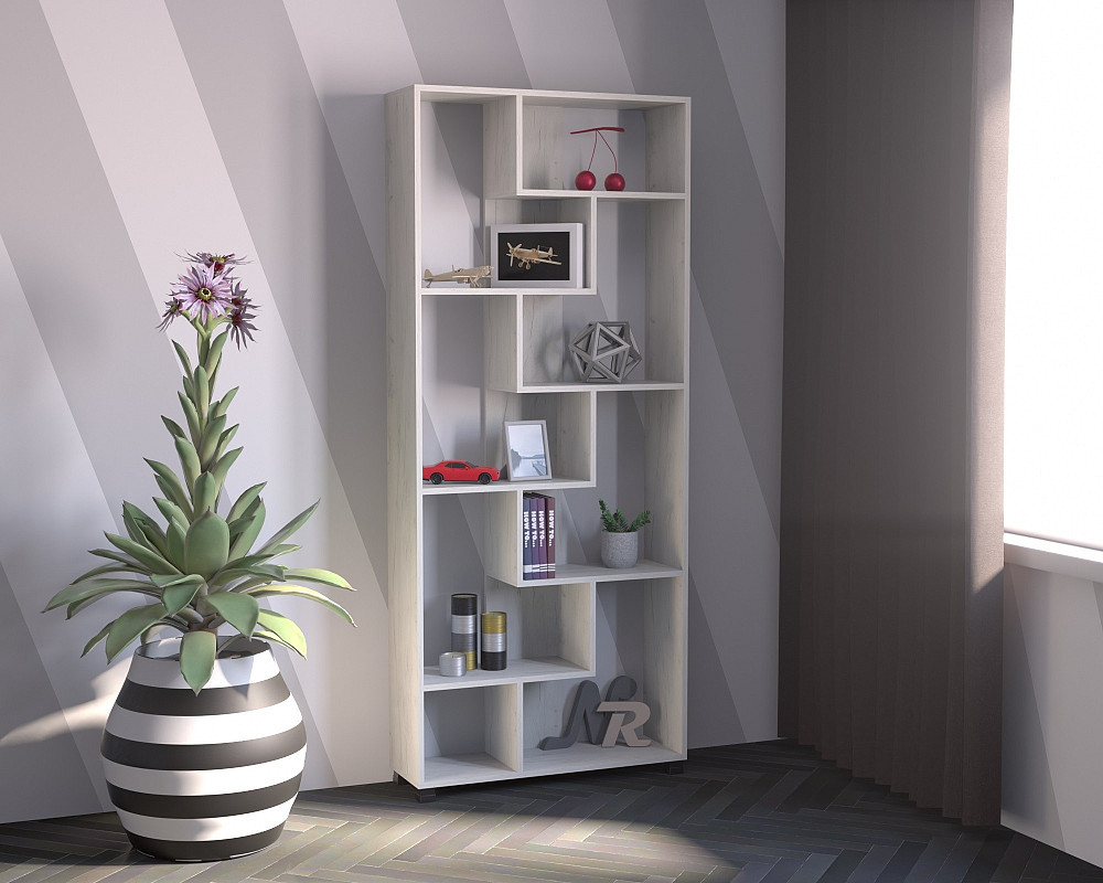 Стеллаж ОС-4, Дуб Крафт Білий, 800/250/1900 Львов - изображение 2