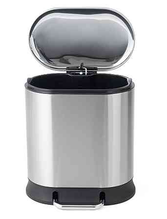 Овальное мусорное ведро с плавным закрытием Mixxus Premium Strong-TC0120 20л, цвет нержавеющая сталь Харьков
