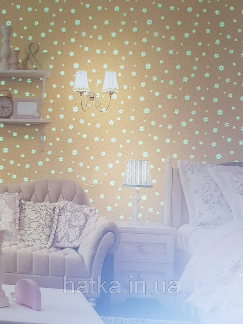 Шпалери вінілові на флізеліні AdaWall Ada Kids метрові дитячі для дівчинки квіточки на яскраво жовтому Київ - фото 2