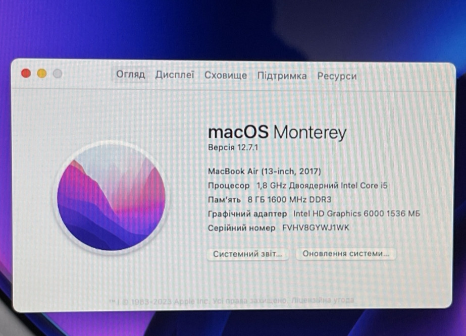 Ноутбук: MacBook Air 13" 2017,i5,8Gb, 128Gb. Київ - фото 6