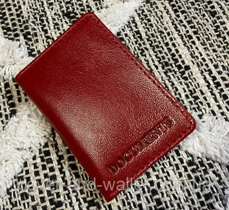 Червона шкіряна жіноча обкладинка для авто документів та id карти ST Leather Київ - фото 4