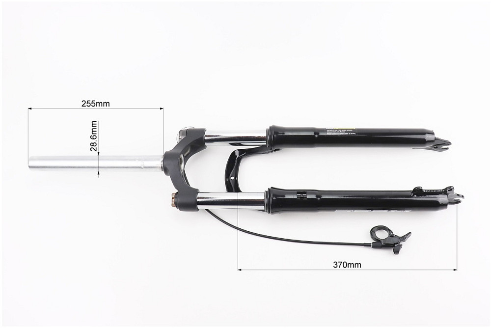 Вилка 27,5" амортизаційна, без різьби 1-1/8" (28,6мм), шток 255мм, з ходом 100мм, Disk-brake, пружинно-оливна, виносний Lockout, чорна N780 Київ - фото 4