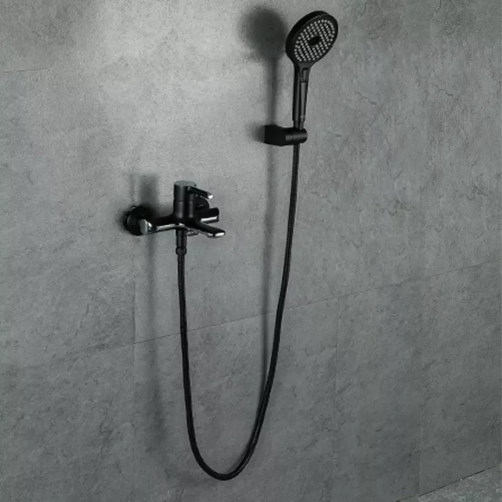 Смеситель для ванны с душевым гарнитуром Gappo G3203-6 черный/хром Киев - изображение 2