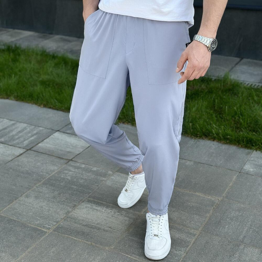 Чоловічі легкі джогери із софту сірі Pobedov Weekend Київ - фото 3