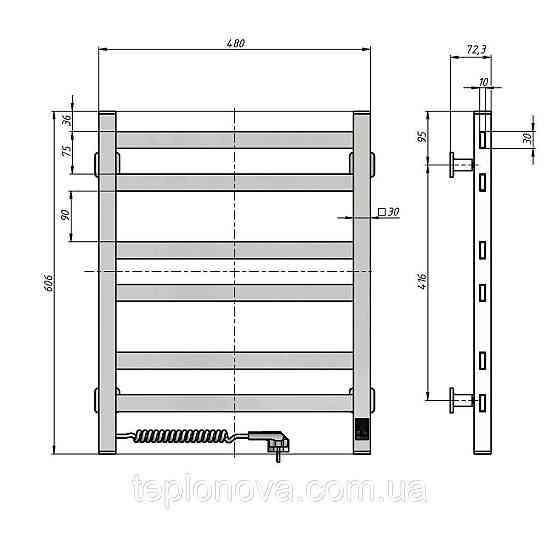 Полотенцесушитель Авангард 480х600 Sensor левый с таймером Черновцы