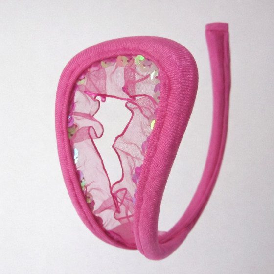 Трусы без лямок с пайетками one size малиновый Киев