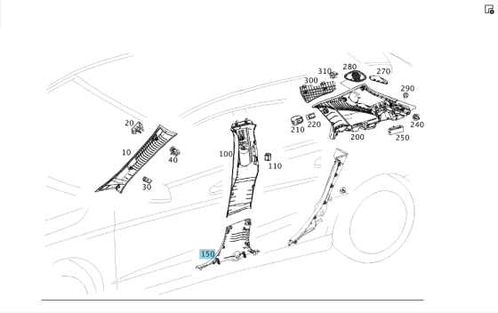 Mercedes-Benz  A1176910208 9H68 Обшивка стійки B нижня права CLA Shooting Brake X117 CLA C117 Одесса