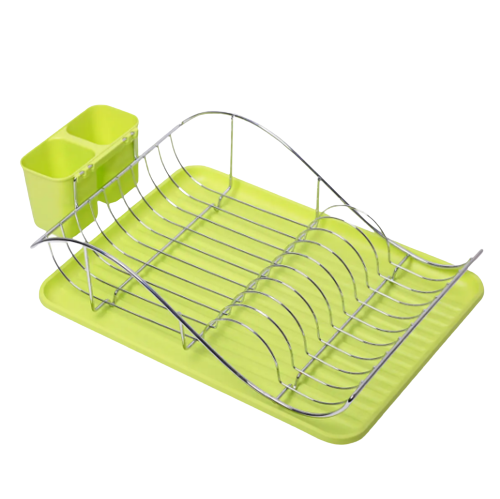 Сушарка для посуду 53*23*36 см з піддоном хромована сталь зелена 0761A KAMILLE Житомир - фото 1