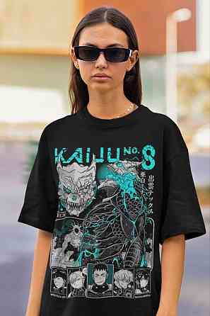 Футболка аниме Каиджу Но Мина Схиро оверсайз (S/M/L) Черний AnimeJ1040 Днепр