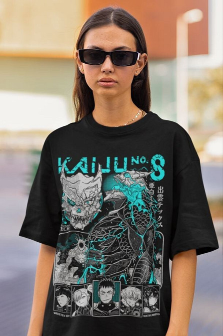 Футболка аниме Каиджу Но Мина Схиро оверсайз (S/M/L) Черний AnimeJ1040 Днепр - изображение 3