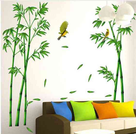 Наклейка на стіну Бамбук 60 на 90 см зелений Київ