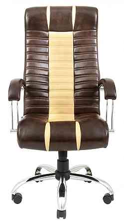 Офісне Крісло Керівника Richman Atlant Titan Dark Brown-Beige Хром М2 AnyFix Бежево-коричневий Київ