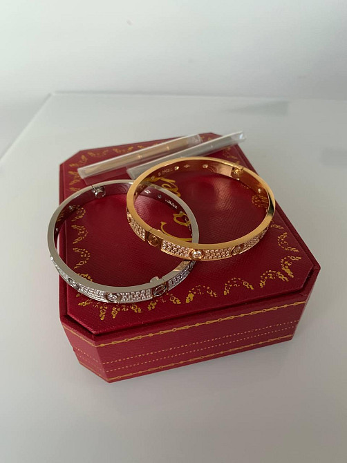 Cartier браслет love з викруткою з цирконієм / браслет із дрібним цирконієм Одеса - фото 1