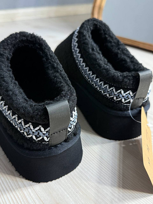 Угги женские Itts 1801-1 тапочки на платформе с мехом тедди черные, 38, 24 см Киев - изображение 2