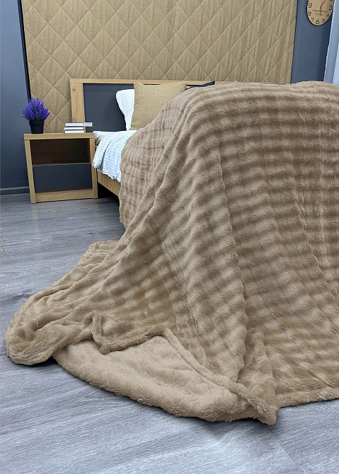 Плед-покривало 200х230 см (+-5см) "Soft Night" Бежевий (87-213) Київ - фото 8
