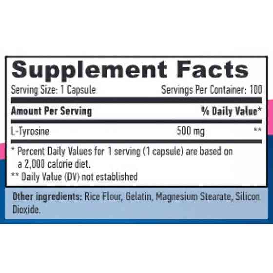 L-тирозин Haya Labs L-Tyrosine 500 mg 100 caps Луцк