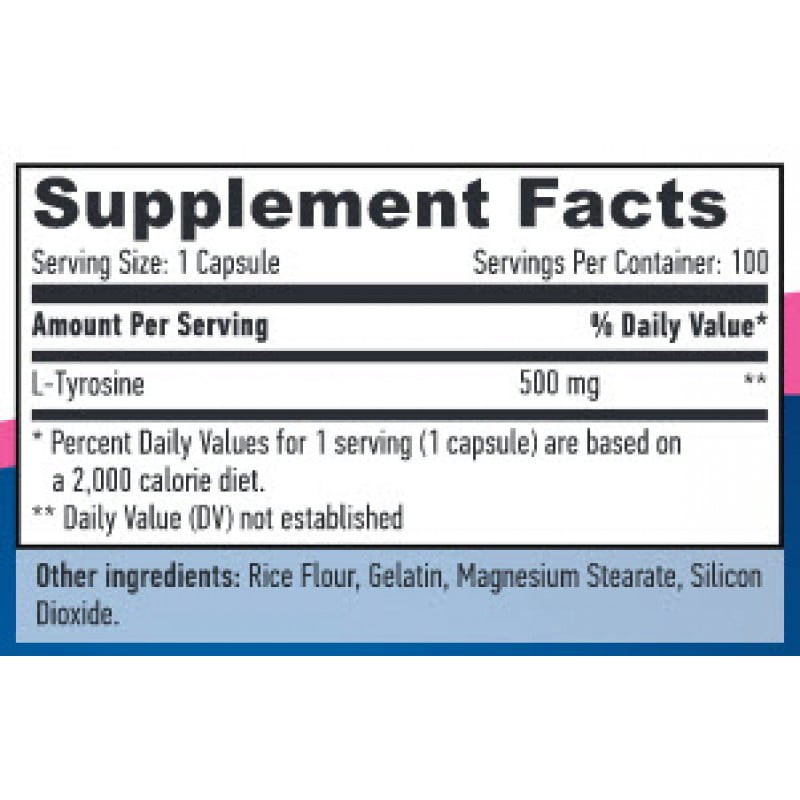 L-тирозин Haya Labs L-Tyrosine 500 mg 100 caps Луцк - изображение 2