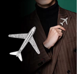 Брошка стильна Літак Київ - фото 1
