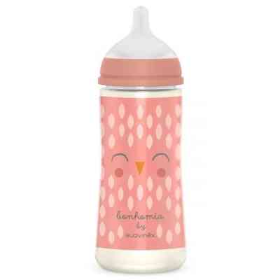 Пляшечка для годування Suavinex Bonhomia, повільний потік, 360 мл, рожева (307837) Вінниця