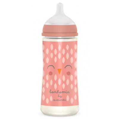 Пляшечка для годування Suavinex Bonhomia, повільний потік, 360 мл, рожева (307837) Вінниця - фото 2
