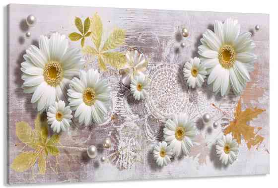 Картина холст в гостиную / спальню   Квіти Ромашки   MLP_348 90х180см Киев