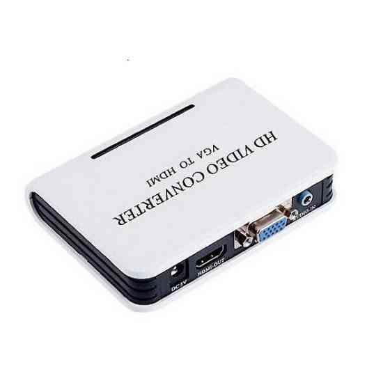 Перехідник VGA 15F --> HDMI M v1.3, Jack 3.5 мм, пластик, білий RTL (S0062) Київ