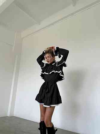 Женское романтическое платье с воланами и кружевом софт Одесса