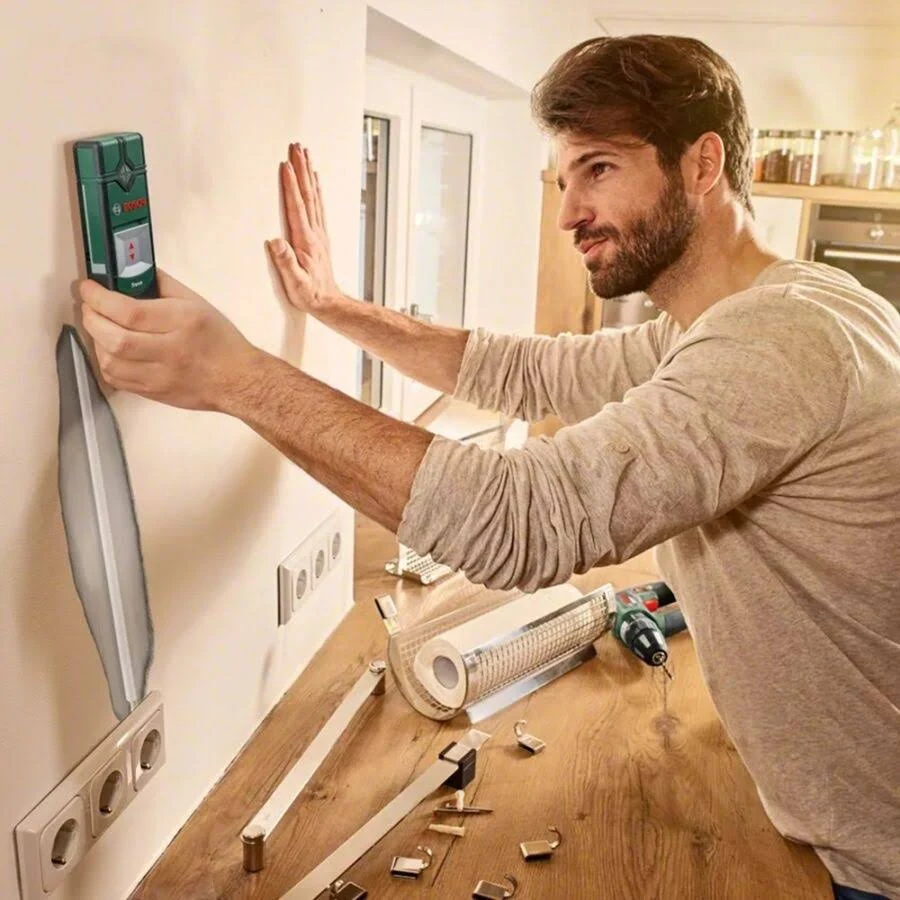 Професійний детектор прихованої проводки Bosch Truvo 0603681201 : 70 мм глибина пошуку, шукач проводів індикатор Київ - фото 7