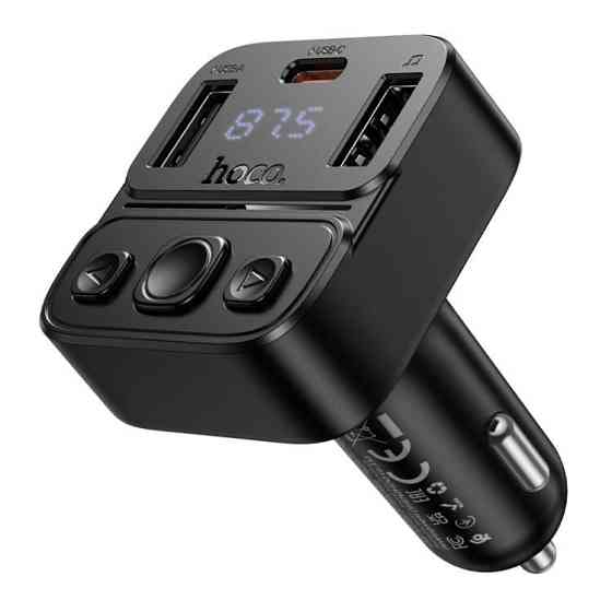 Автомобильное зарядное устройство с FM-модулятором HOCO E87 Delta 35W(1A1C) car BT FM transmitter Одесса
