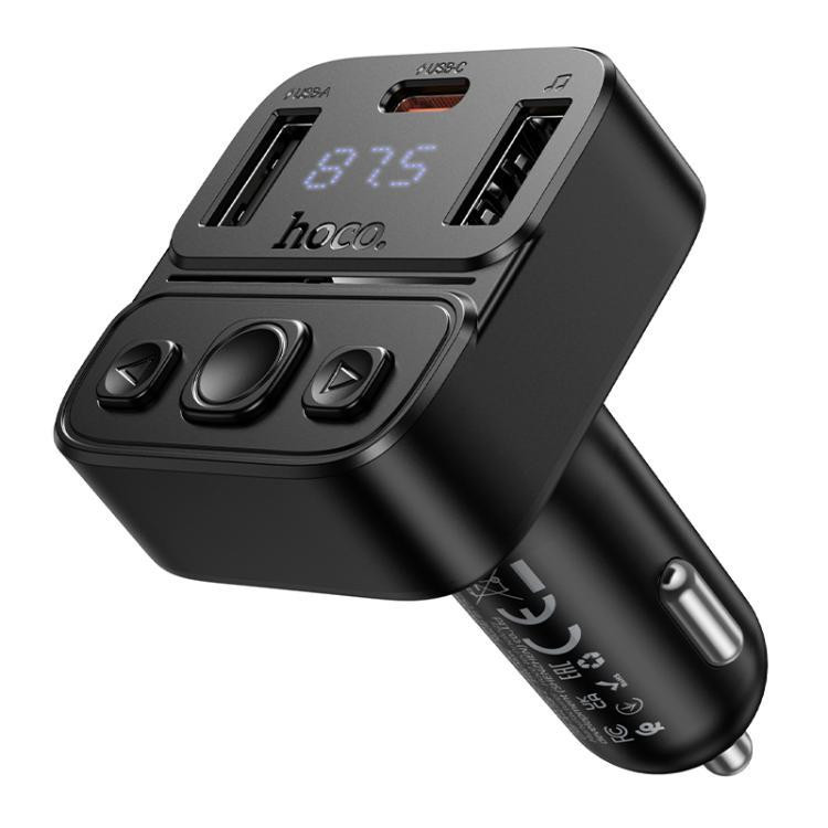 Автомобильное зарядное устройство с FM-модулятором HOCO E87 Delta 35W(1A1C) car BT FM transmitter Одесса - изображение 1