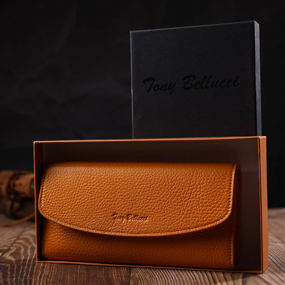 Отличный женский кошелек с монетницей на молнии из натуральной кожи Желтый (Tony Bellucci) Киев - изображение 4