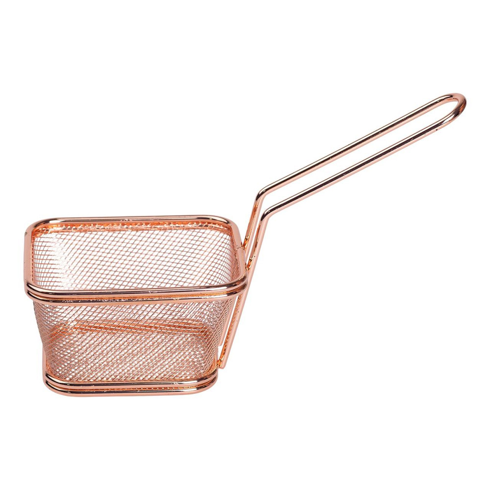 Zhongjing Корзина сервировочная для подачи картофеля фри и снеков 10.5×9×5.5 см Розовое золото Киев - изображение 2