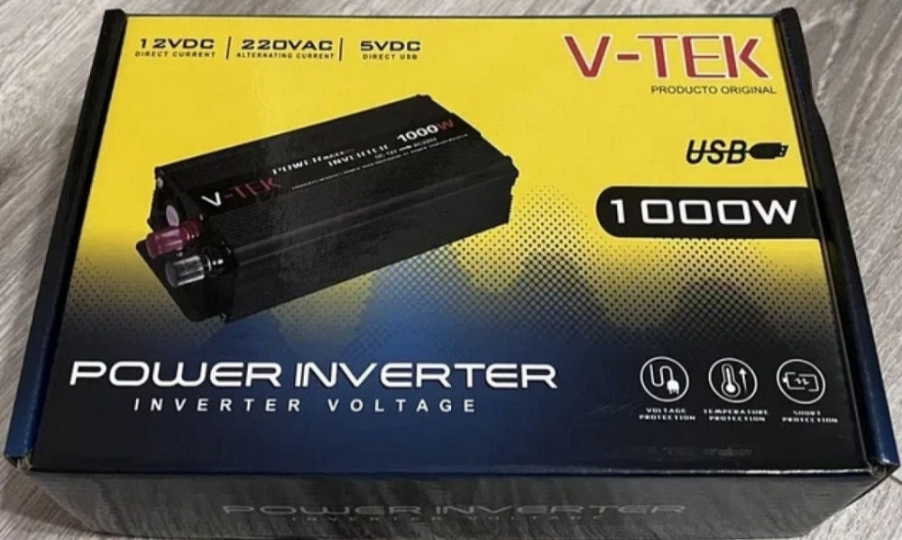Інвертор Перетворювач напруги автомобільний V-TEK 1000W 12/220 В. Київ - фото 4