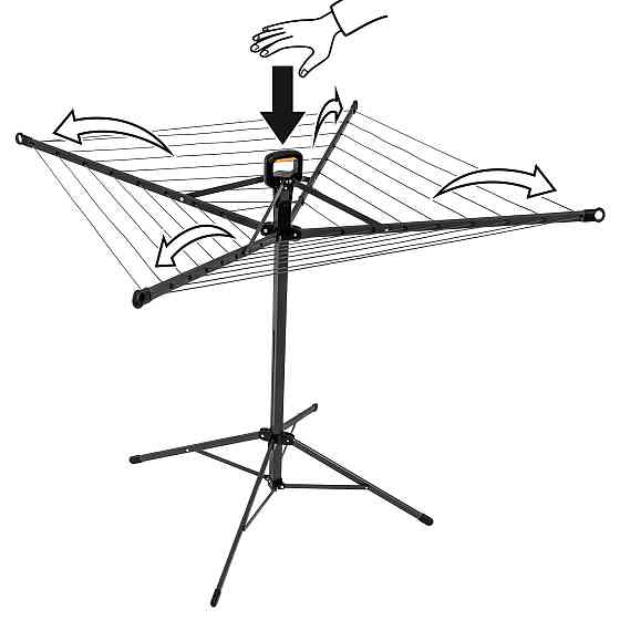 Сушарка для білизни підлогова Casa Si Pop-Up Rotary 20m Anthracite (CS92039B) Київ