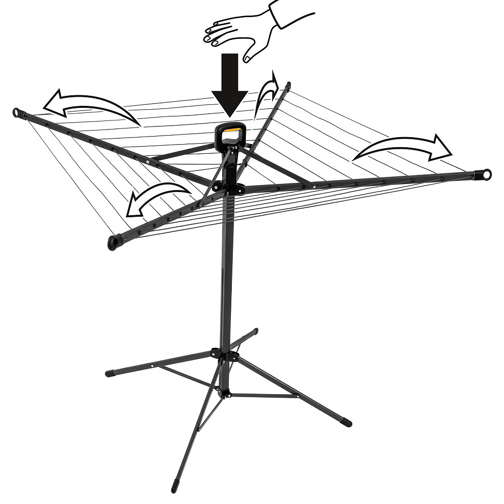 Сушарка для білизни підлогова Casa Si Pop-Up Rotary 20m Anthracite (CS92039B) Київ - фото 2